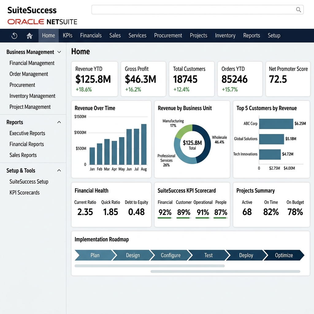 NetSuite SuiteSuccess Solution Dashboard